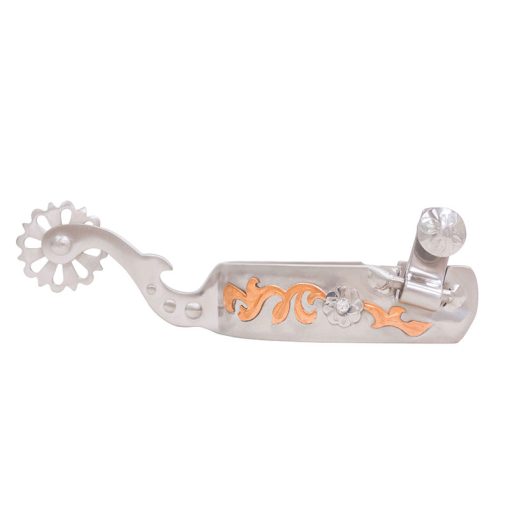 Cowboy Tack Josiane Gauthier Medium Spur With Copper Trim & Crystal Stone