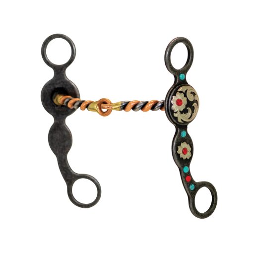 Cowboy Tack Southwest Copper Twisted Snaffle Floral Bit