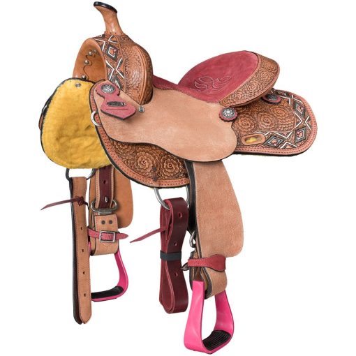 Tough1 Youth Dahlias & Diamonds Barrel Saddle - Image 2