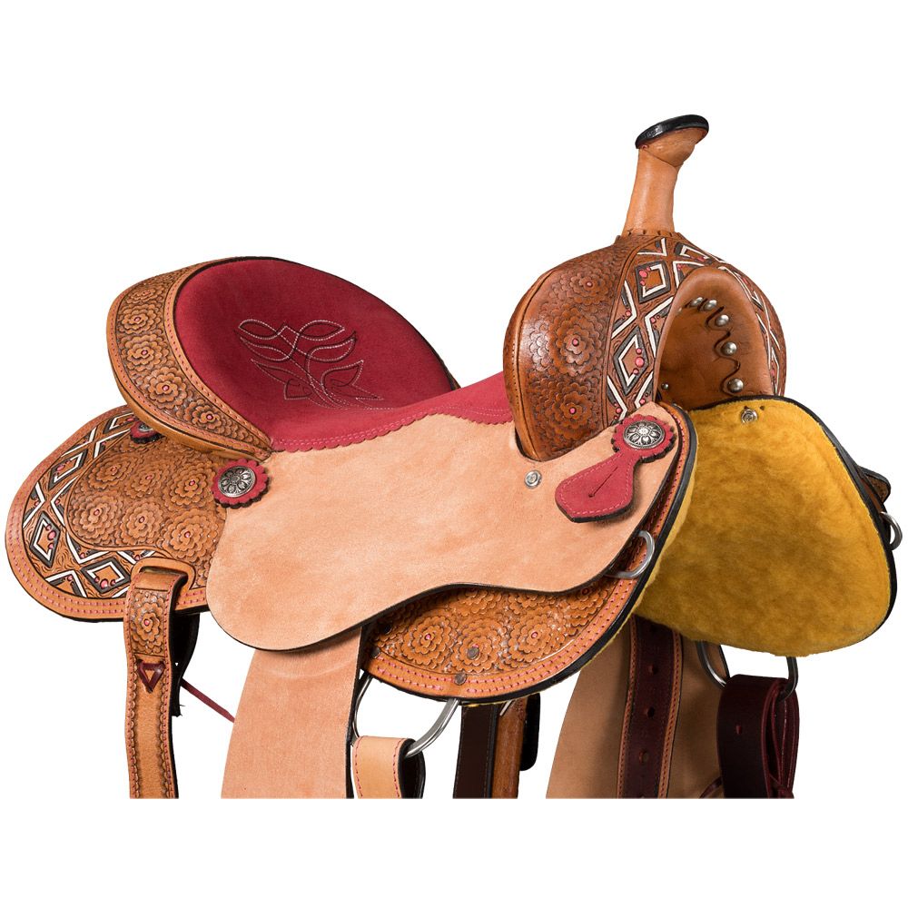 Tough1 Dahlias & Diamonds Barrel Saddle 6 Tough1 Dahlias & Diamonds Barrel Saddle - Image 4