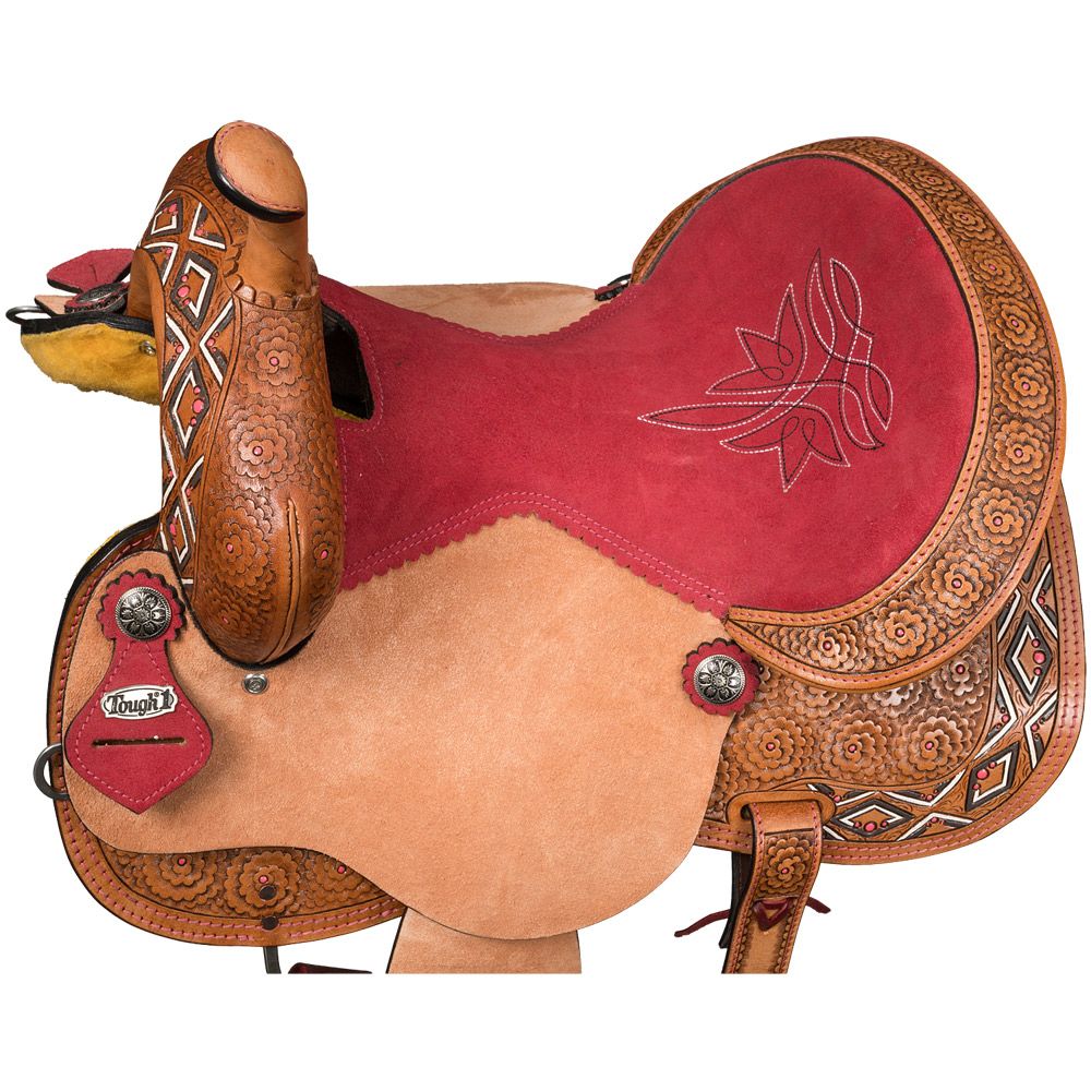 Tough1 Dahlias & Diamonds Barrel Saddle 7 Tough1 Dahlias & Diamonds Barrel Saddle - Image 5
