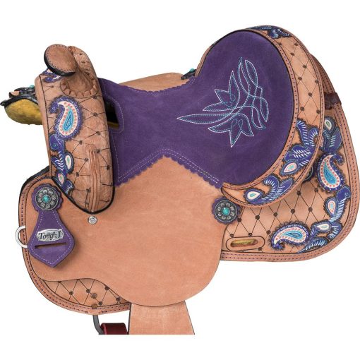 Tough1 Youth Purple Paisley Barrel Saddle - Image 5