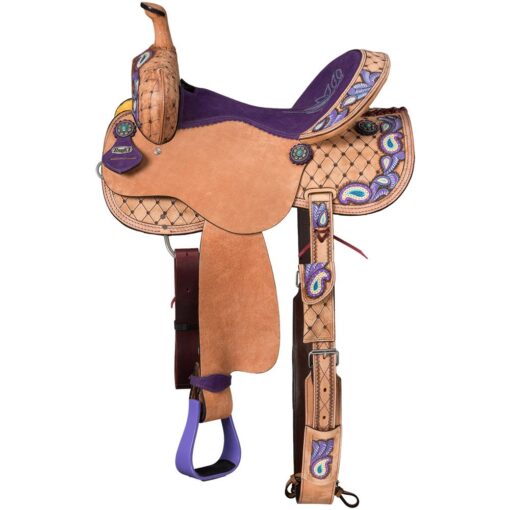 Tough1 Purple Paisley Barrel Saddle 8 rk455 xf2dt5tmbrtbs2ka