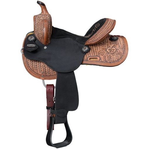 Tough1 Youth Black Lotus Barrel Saddle