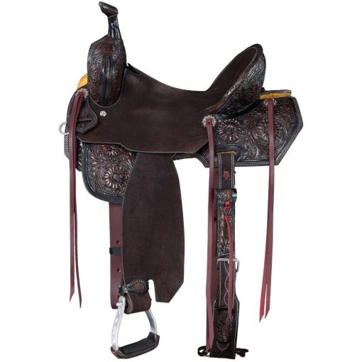 Silver Royal Sawyer Barrel Saddle Chocolate Brown