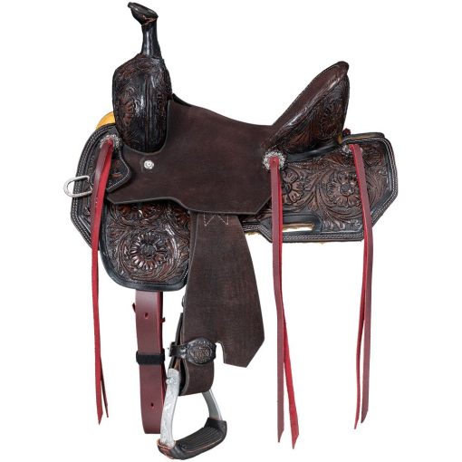 Silver Royal Youth Sawyer Barrel Saddle Chocolate Brown