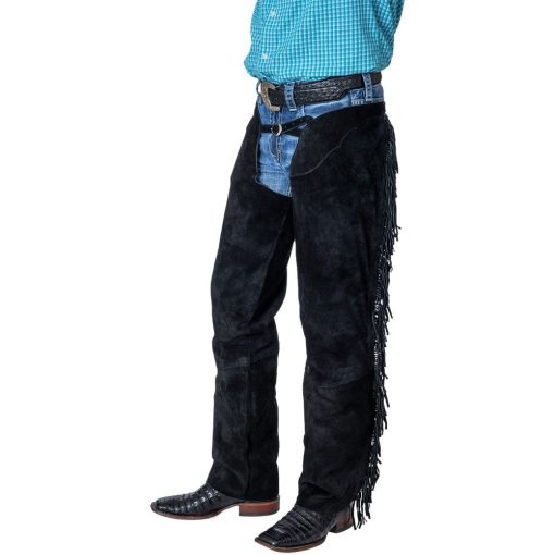 Tough1 Western Shotgun Chaps Black