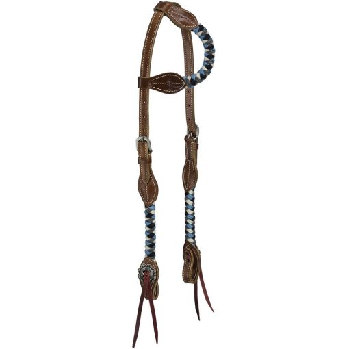 Tough1 Wool String Ear Headstall Black/Gray/Turquoise/Cream