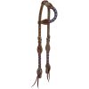 Tough1 Wool String Ear Headstall Coral/Gray/Turquoise/Cream